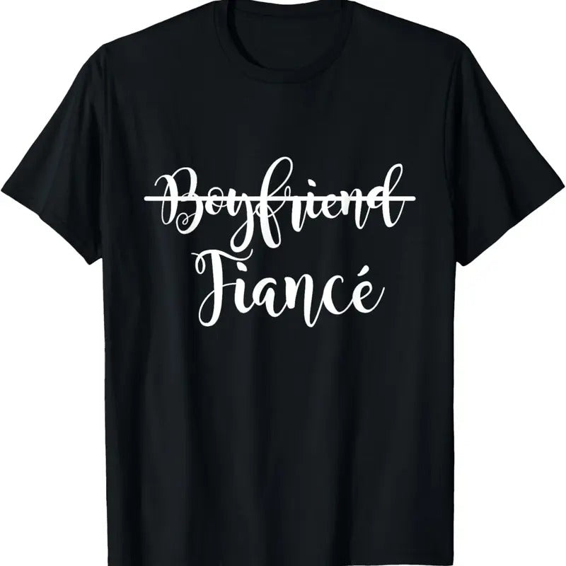 100% Cotton Boyfriend Fiance Present Couple Engagement Just Engaged T-Shirt Hoodie, Sweatshirt | HypeCrazeTee.com