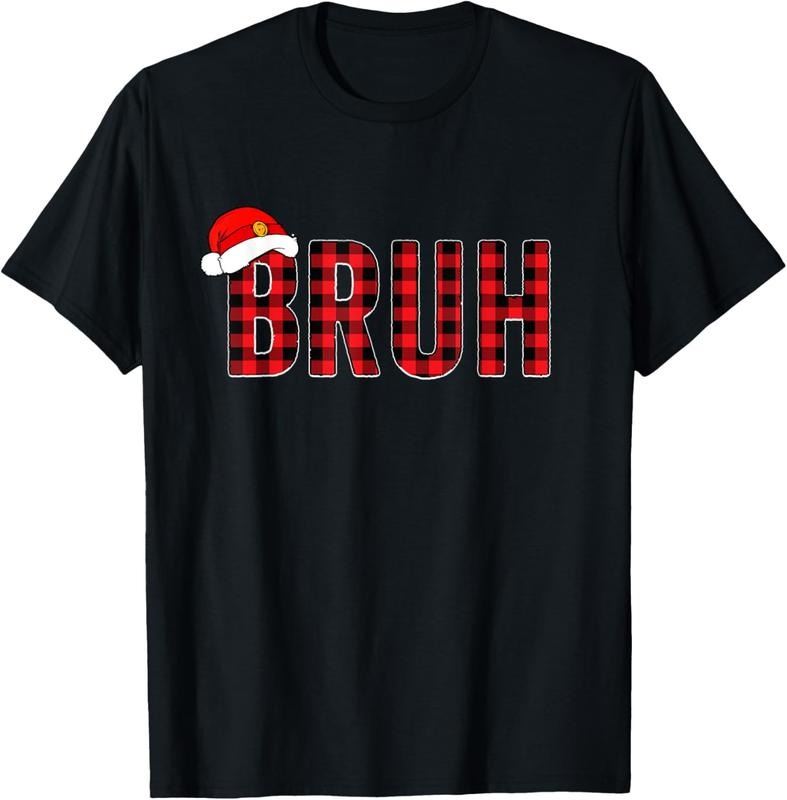 100% Cotton Bruh Christmas Shirt Teens Boys Xmas Pajamas Bruh T-Shirt Hoodie, Sweatshirt | HypeCrazeTee.com