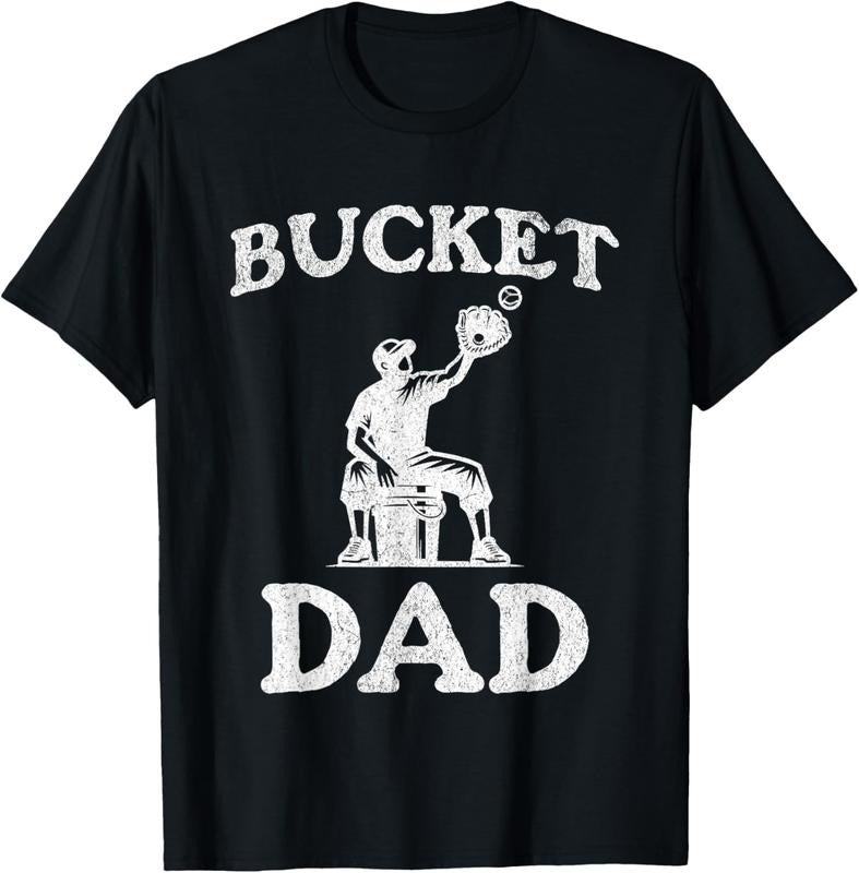 100% Cotton Bucket Dad Softball Dad Baseball Funny Father's Coach T-Shirt Hoodie, Sweatshirt | HypeCrazeTee.com