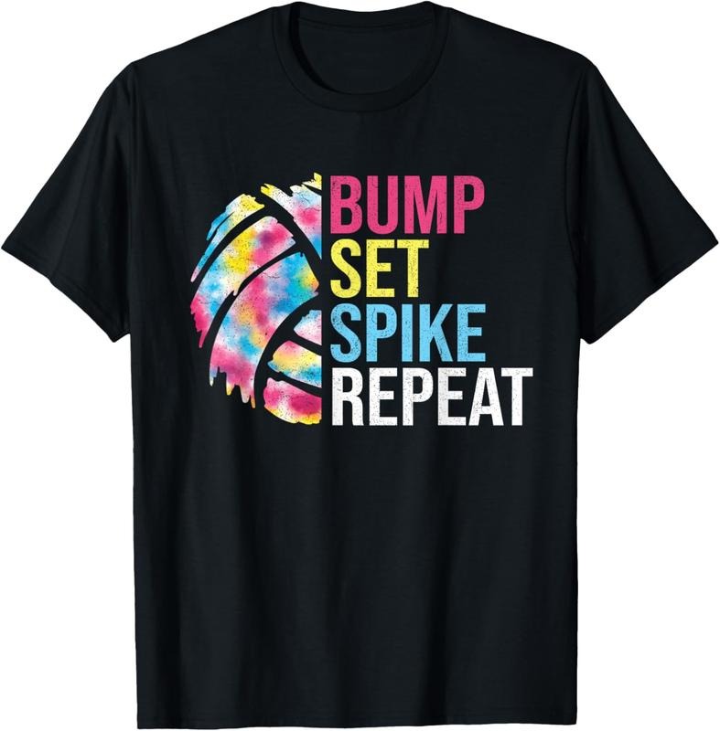 100% Cotton Bump Set Spike Repeat Volleyball Shirt For Girls Teens Women T-Shirt Hoodie, Sweatshirt | HypeCrazeTee.com