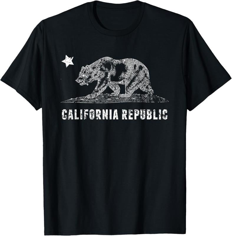 100% Cotton CA Republic Shirt, Bear & Star | Distressed California State T-Shirt Hoodie, Sweatshirt | HypeCrazeTee.com