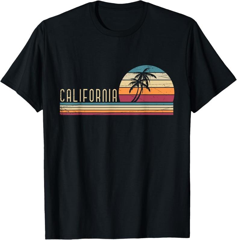 100% Cotton Cali Summer Vacation CA Palm Trees USA Retro California T-Shirt Hoodie, Sweatshirt | HypeCrazeTee.com