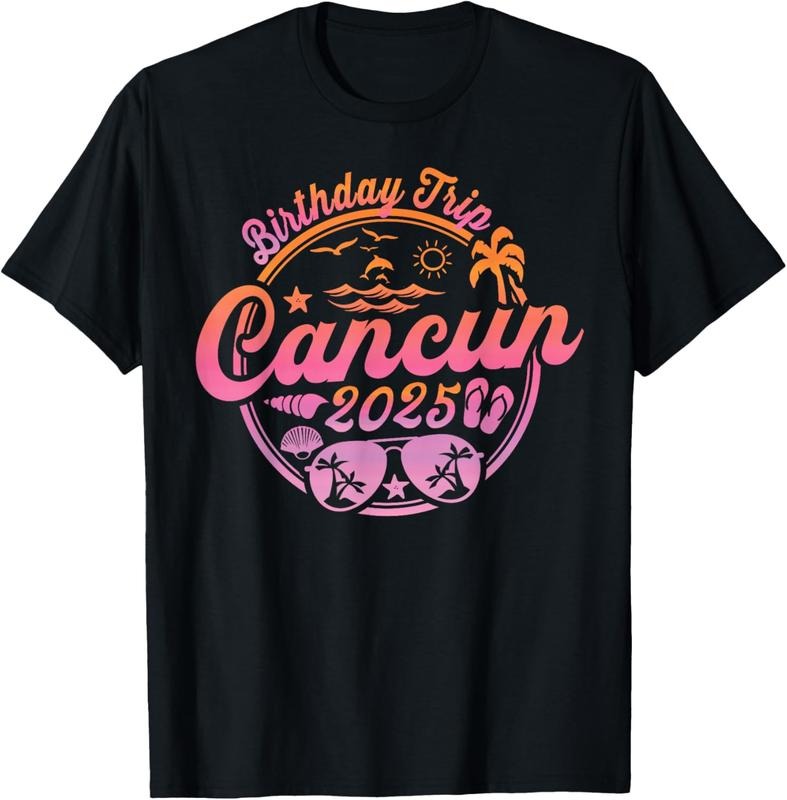 100% Cotton Cancun Mexico Birthday Trip 2025 Vacation Cruise Party T-Shirt Hoodie, Sweatshirt | HypeCrazeTee.com