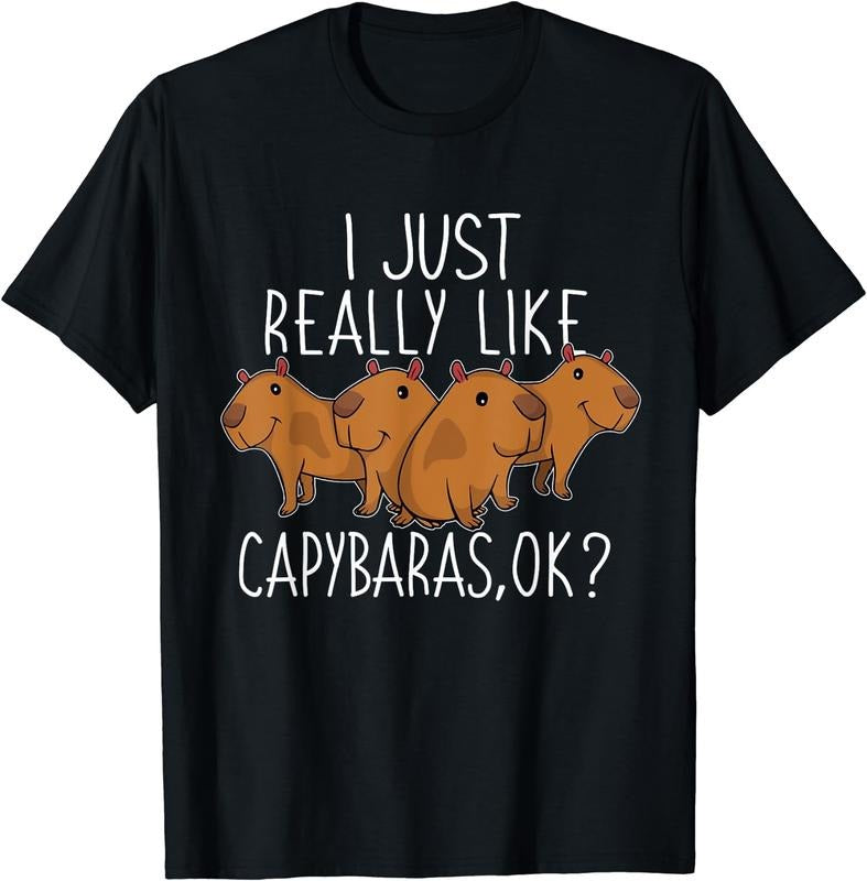 [100% Cotton]Capybara Lover Kids Women Cute Capybara T-Shirt Black Tee Hoodie, Sweatshirt | HypeCrazeTee.com