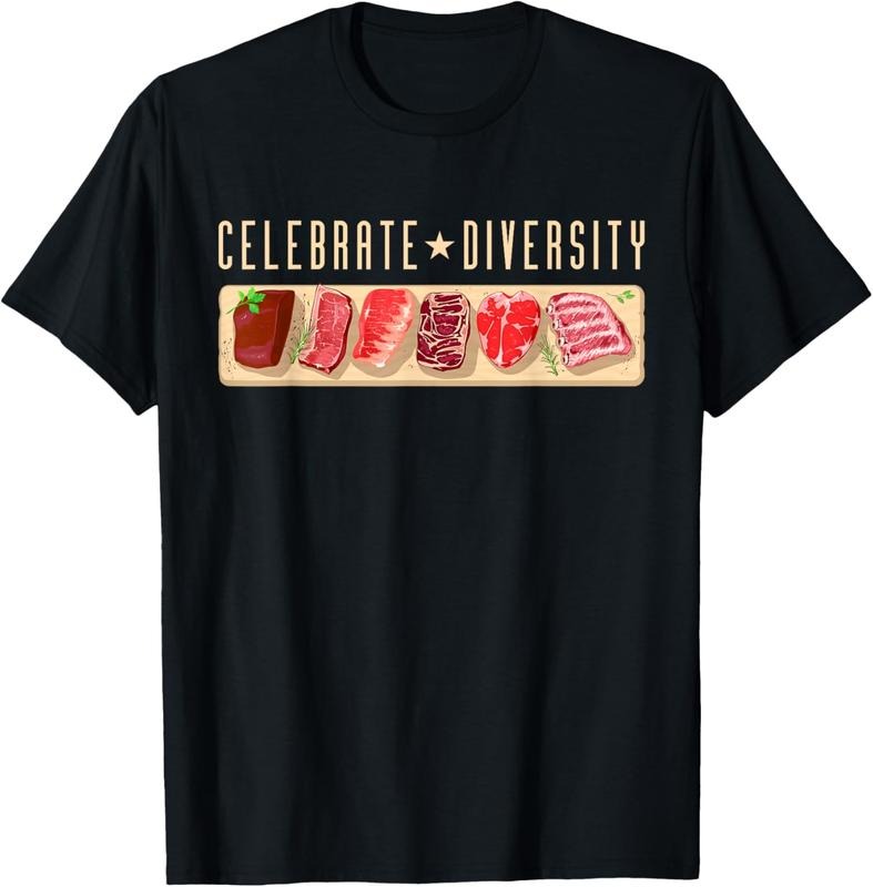 100% Cotton Celebrate Diversity Meat Eater Shirt | BBQ Grill Steak T-Shirt Hoodie, Sweatshirt | HypeCrazeTee.com