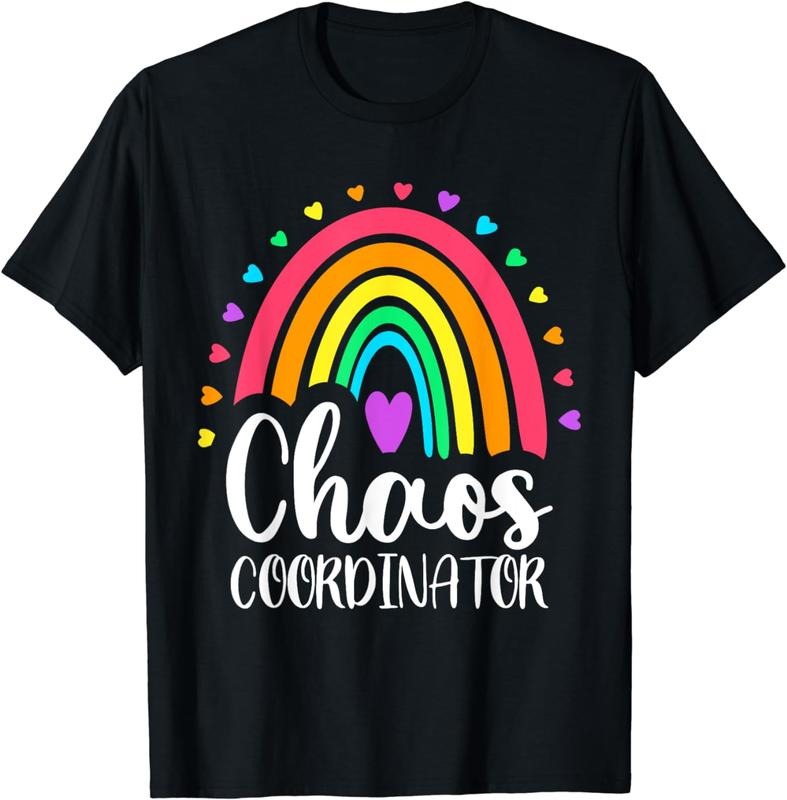 [100% Cotton]Chaos Coordinator Rainbow Women Men Preschool Teacher T-Shirt Hoodie, Sweatshirt | HypeCrazeTee.com