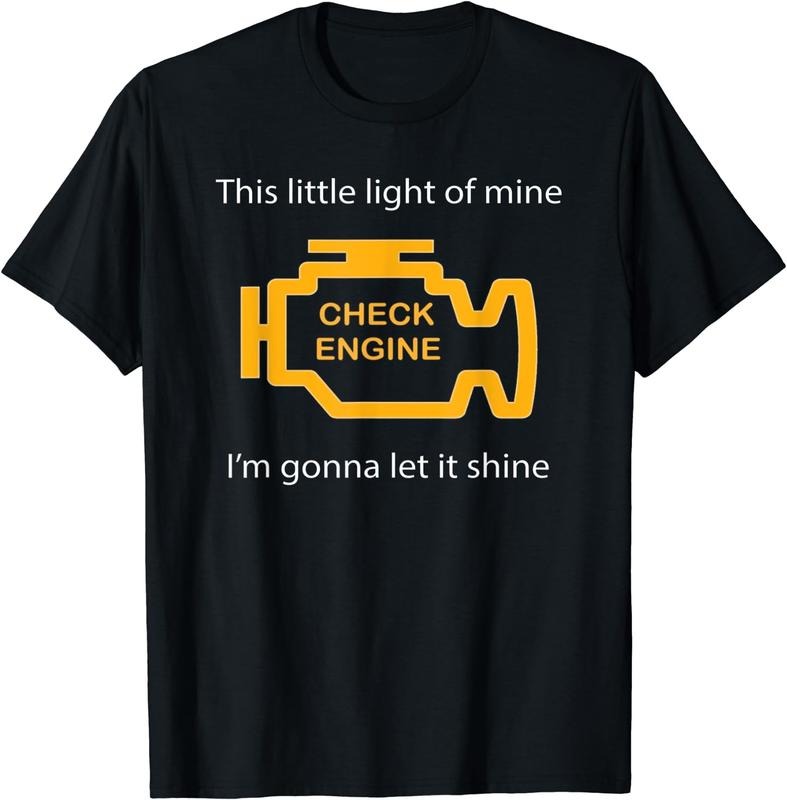 [100% Cotton]Check Engine Light - This Little Light of Mine Funny T-Shirt Hoodie, Sweatshirt | HypeCrazeTee.com