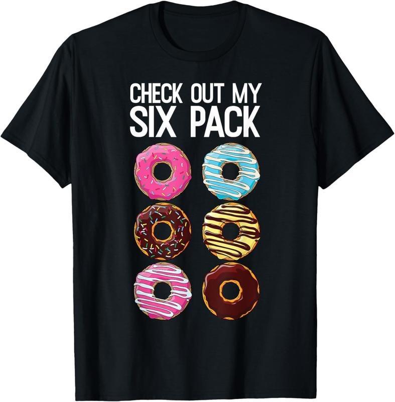 100% Cotton Check Out My Six Pack Funny Donut Lover Dad Bod Junk Food T-Shirt Hoodie, Sweatshirt | HypeCrazeTee.com