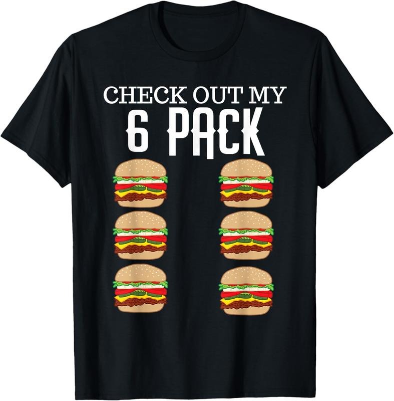 100% Cotton Check Out My Six Pack Hamburger Abs Cheeseburger Gag Gift T-Shirt Hoodie, Sweatshirt | HypeCrazeTee.com