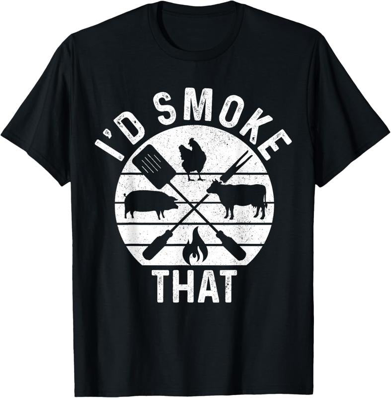 100% Cotton Chef Butcher BBQ I'd Smoke That Pork Beef Funny Father's Day T-Shirt Hoodie, Sweatshirt | HypeCrazeTee.com