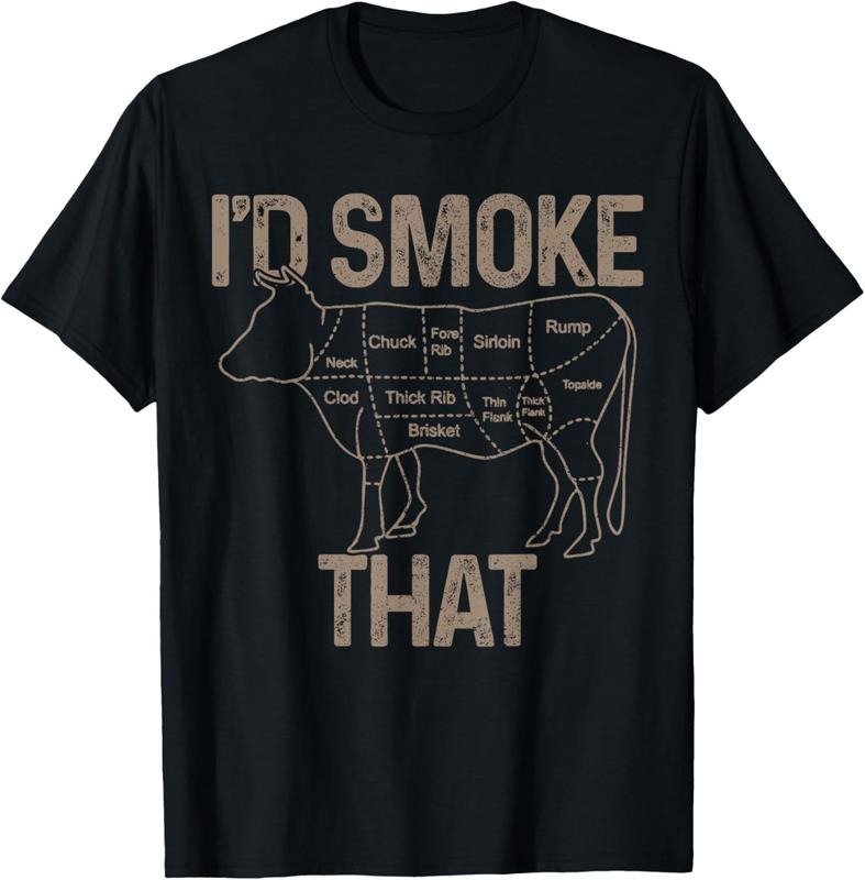 100% Cotton Chef Butcher Cook BBQ I'd Smoke That Cow Beef Funny Gift T-Shirt Hoodie, Sweatshirt | HypeCrazeTee.com