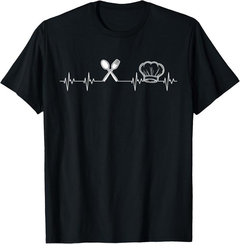 100% Cotton Chef Heartbeat Funny Culinary Chef Gift Cooking Lover T-Shirt Hoodie, Sweatshirt | HypeCrazeTee.com