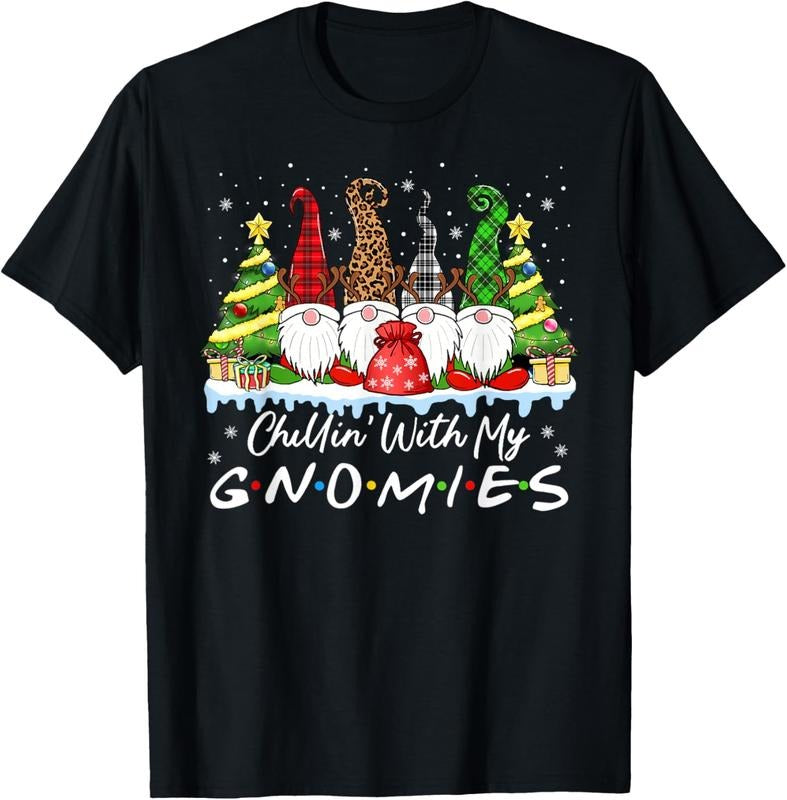 100% Cotton Chillin With My Gnomies Funny Christmas Family Friend Gnomes T-Shirt Hoodie, Sweatshirt | HypeCrazeTee.com