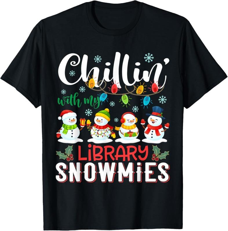 100% Cotton Chillin With My Library Snowmies Christmas Teacher Student T-Shirt Hoodie, Sweatshirt | HypeCrazeTee.com