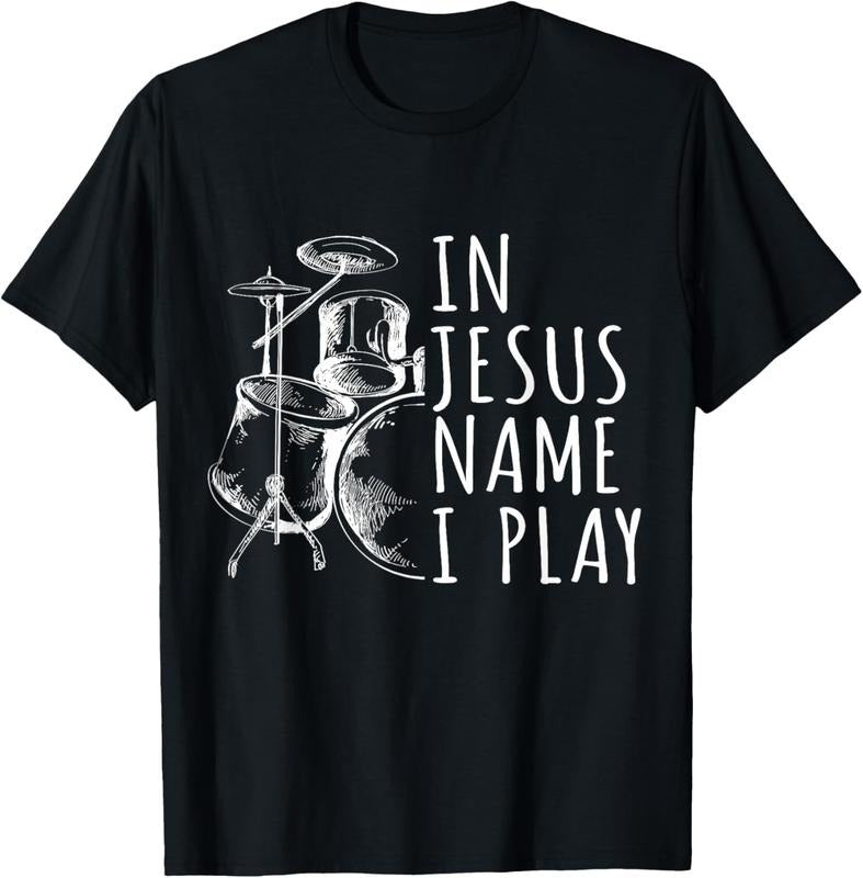 100% Cotton Christian Drumming In Jesus Name Play Drums Worship Drummer T-Shirt Hoodie, Sweatshirt | HypeCrazeTee.com