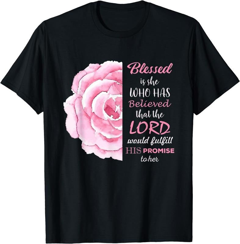 [100% Cotton]Christian Shirts For Women Blessed Is She Bible Verses T-Shirt Hoodie, Sweatshirt | HypeCrazeTee.com
