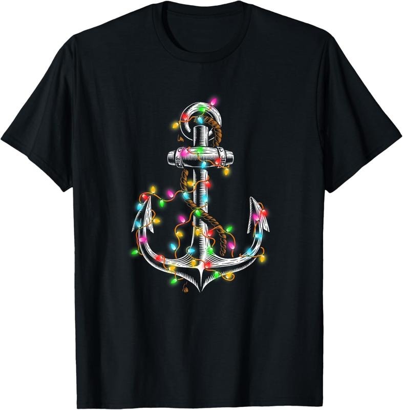 100% Cotton Christmas Lights Boating Sailing Cruise Boat Gifts T-Shirt Hoodie, Sweatshirt | HypeCrazeTee.com