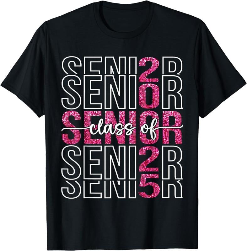 [100% Cotton]Class 2025 Senior 25 Shirt High School Graduation Party T-Shirts, Hoodie, Sweatshirt