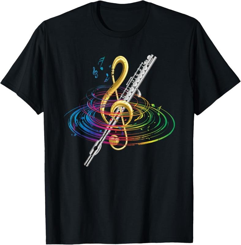 100% Cotton Classical Music Treble Clef Flutist Gift Flute T-Shirt Hoodie, Sweatshirt | HypeCrazeTee.com