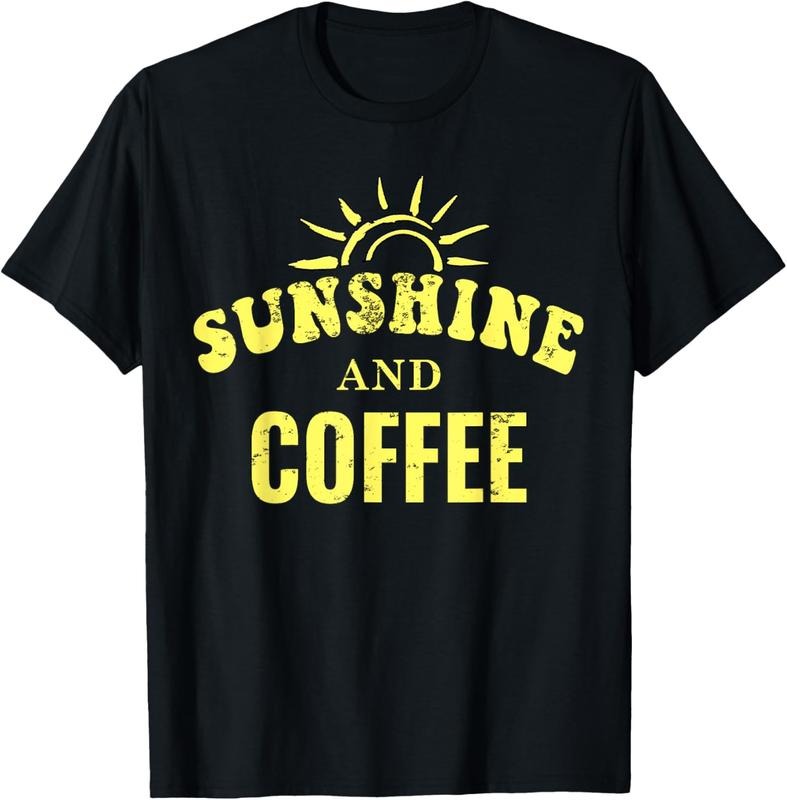 100% Cotton Coffee Lovers | Sunshine and Coffee Retro Style Mothers Day T-Shirt Hoodie, Sweatshirt | HypeCrazeTee.com
