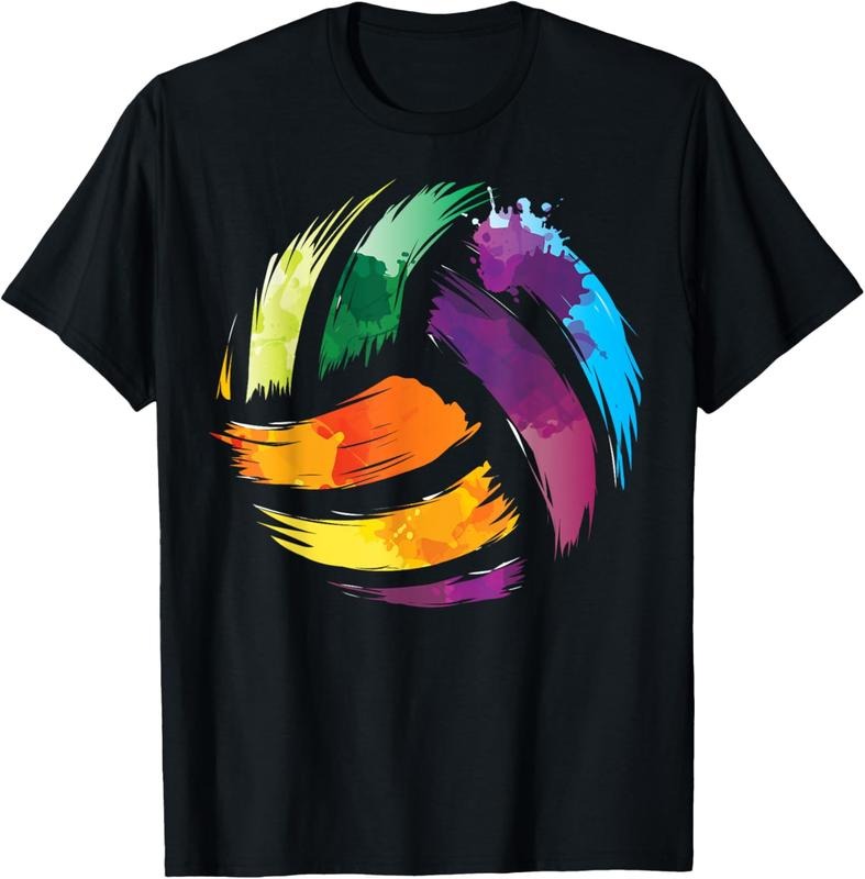 100% Cotton Colorful Volleyball | Cute Colorsplash Ball Gift T-Shirt Hoodie, Sweatshirt | HypeCrazeTee.com