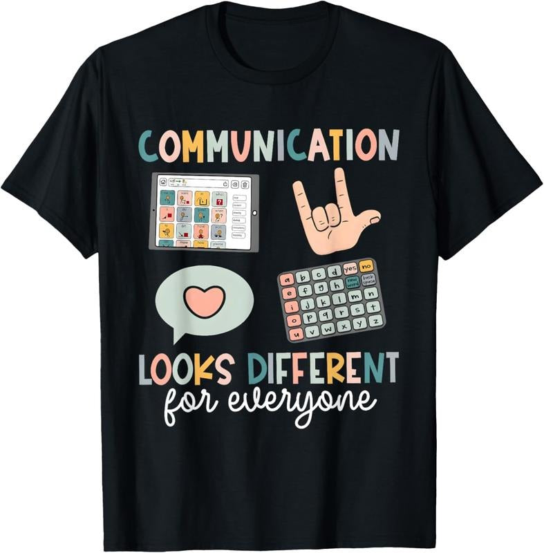 100% Cotton Communication Looks Different For Everyone SPED Teacher ASD T-Shirt Hoodie, Sweatshirt | HypeCrazeTee.com