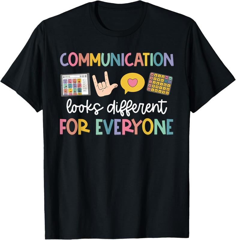 100% Cotton Communication Looks Different For Everyone Speech Therapy T-Shirt Hoodie, Sweatshirt | HypeCrazeTee.com