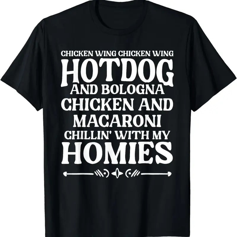 [100% Cotton]Cooked Chicken Wing Hot Dog & Bologna Chillin With My Homie T-Shirt Hoodie, Sweatshirt | HypeCrazeTee.com