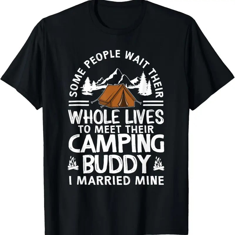 100% Cotton Cool Camping Buddies Gift For Men Women Funny Husband & Wife T-Shirt Hoodie, Sweatshirt | HypeCrazeTee.com