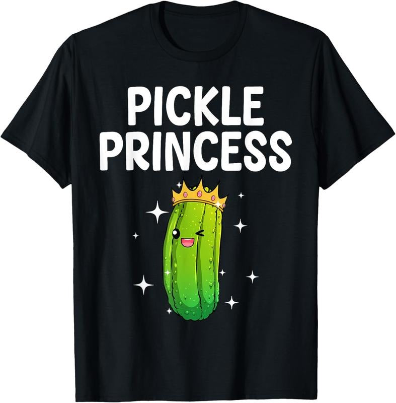 100% Cotton Cool Pickle Princess Art For Women Girls Dill Pickle Novelty T-Shirt Hoodie, Sweatshirt | HypeCrazeTee.com