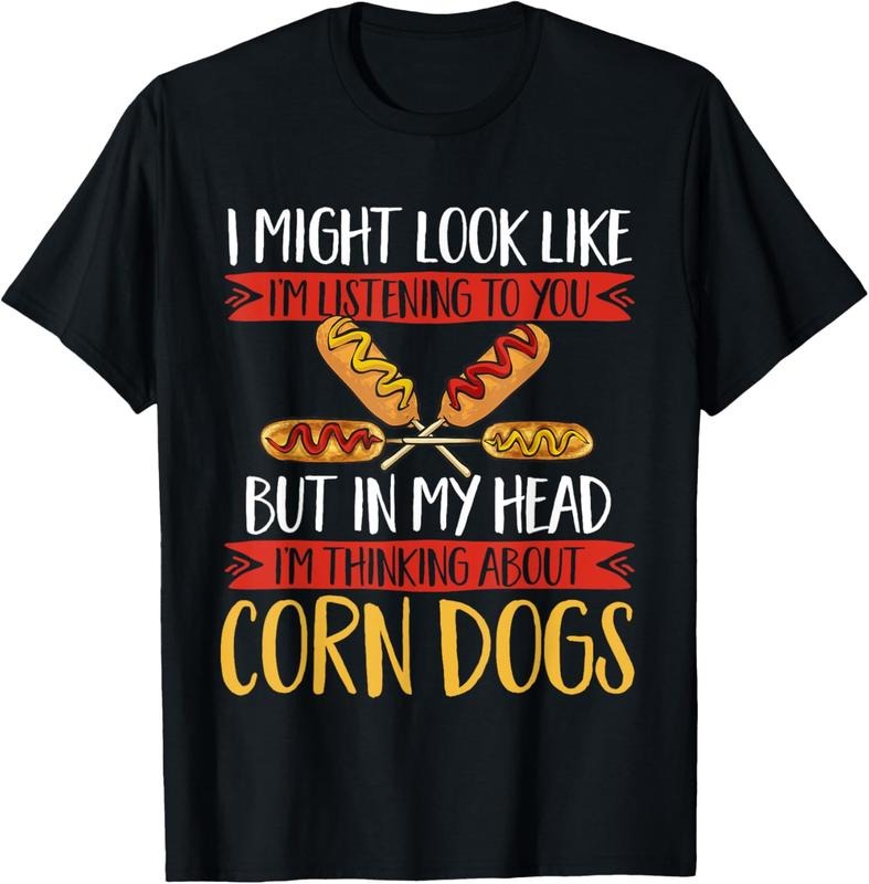 100% Cotton Corn Dog Corndog Thinking About Corn Dog T-Shirt Hoodie, Sweatshirt | HypeCrazeTee.com