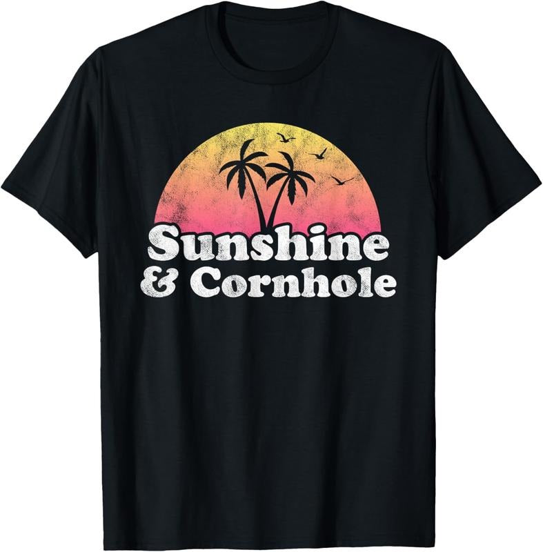 100% Cotton Cornhole Gift - Sunshine and Cornhole T-Shirt Hoodie, Sweatshirt | HypeCrazeTee.com