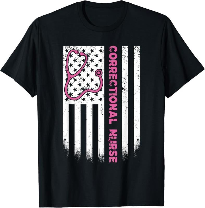 100% Cotton Correctional Nurse American flag US Stethoscope RN Patriotic T-Shirt Hoodie, Sweatshirt | HypeCrazeTee.com