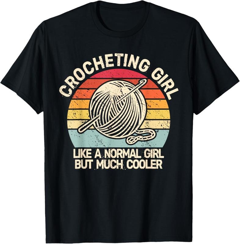 100% Cotton Crocheting Girl Vintage Crocheter funny for Womens Crochet T-Shirt Hoodie, Sweatshirt | HypeCrazeTee.com