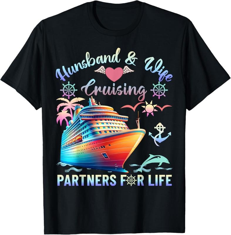 100% Cotton Cruise Ship Husband and Wife cruising partners cruising T-Shirt Hoodie, Sweatshirt | HypeCrazeTee.com