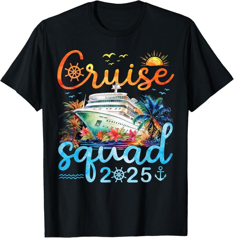 100% Cotton Cruise Squad 2025 Family Group Matching Cruising Vacation T-Shirt Hoodie, Sweatshirt | HypeCrazeTee.com