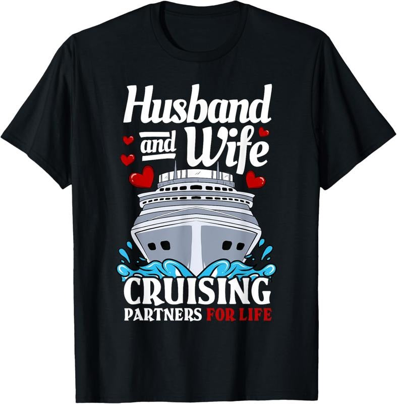 100% Cotton Cruising Cruise Vacation Husband Wife Couple T-Shirt Hoodie, Sweatshirt | HypeCrazeTee.com