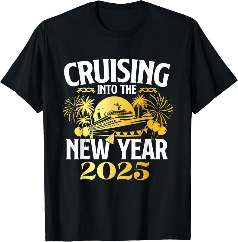 100% Cotton Cruising Into The New Year 2025 - New Year's Eve T-Shirt Hoodie, Sweatshirt | HypeCrazeTee.com