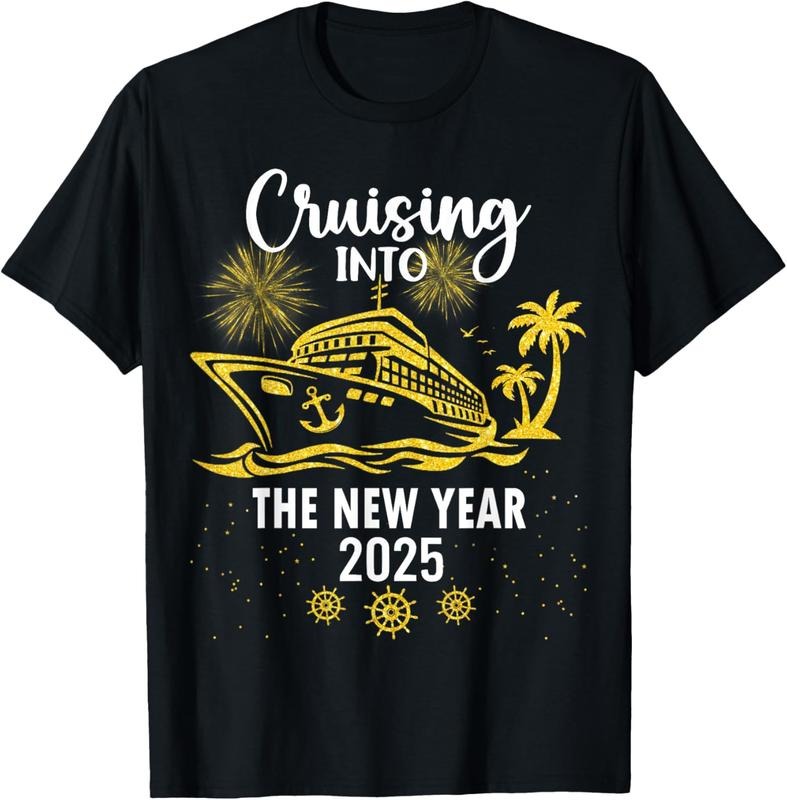 100% Cotton Cruising Into The New Year 2025 T-Shirt Hoodie, Sweatshirt | HypeCrazeTee.com