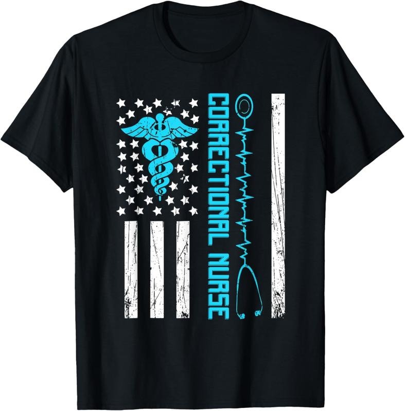 100% Cotton Cute Correctional Nurse Us Flag Nursing Healthcare Nurses T-Shirt Hoodie, Sweatshirt | HypeCrazeTee.com