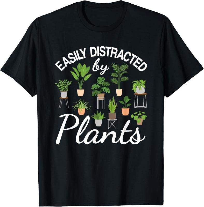100% Cotton Cute Easily Distracted By Plants Succulent Garden Gardening T-Shirt Hoodie, Sweatshirt | HypeCrazeTee.com
