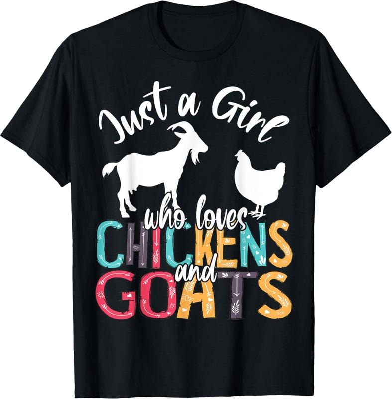 100% Cotton Cute Just A Girl Who Loves Chickens Goats Farmer Girls T-Shirt Hoodie, Sweatshirt | HypeCrazeTee.com
