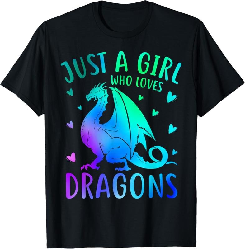 100% Cotton Cute Just A Girl Who Loves Dragons Women and Girls T-Shirt Hoodie, Sweatshirt | HypeCrazeTee.com