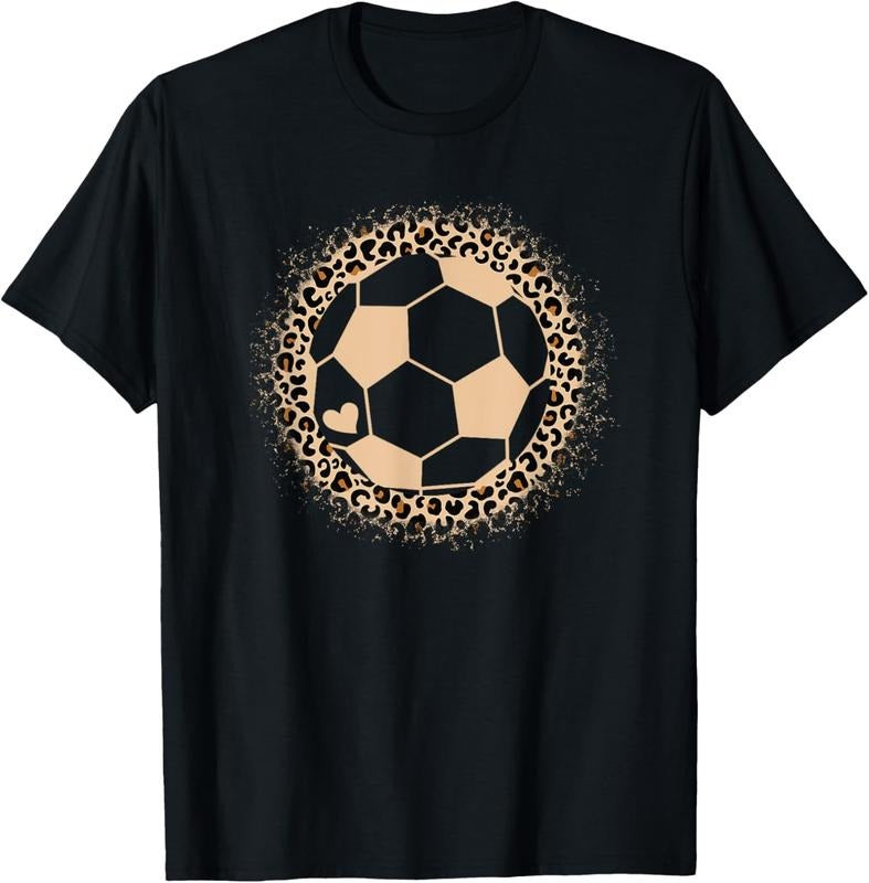 100% Cotton Cute Soccer Leopard Print Women Girls Soccer Lover T-Shirt Hoodie, Sweatshirt | HypeCrazeTee.com