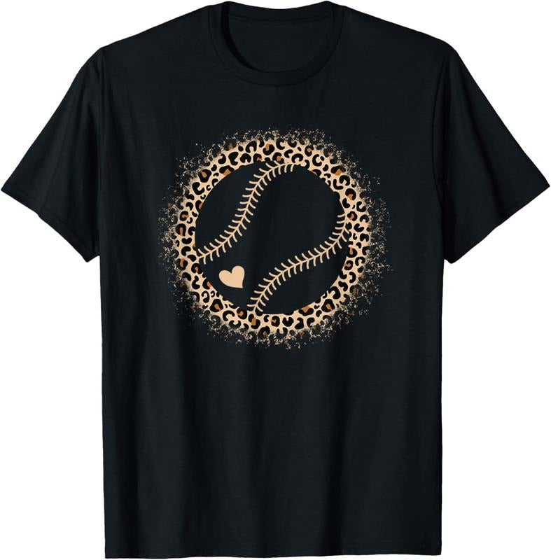 100% Cotton Cute Softball Leopard Print Women Girls Softball Player T-Shirt Hoodie, Sweatshirt | HypeCrazeTee.com