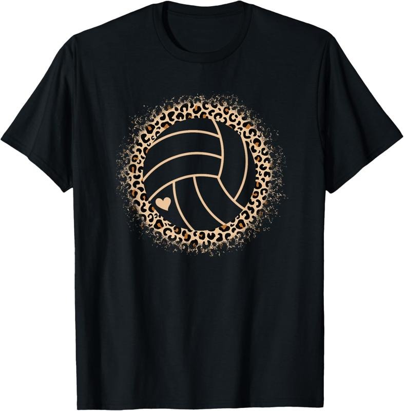 100% Cotton Cute Volleyball Leopard Print Women Girls Volleyball Lover T-Shirt Hoodie, Sweatshirt | HypeCrazeTee.com