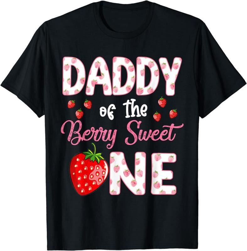 [100% Cotton]Daddy Of The Berry Sweet One Strawberry First Birthday T-Shirt Hoodie, Sweatshirt | HypeCrazeTee.com