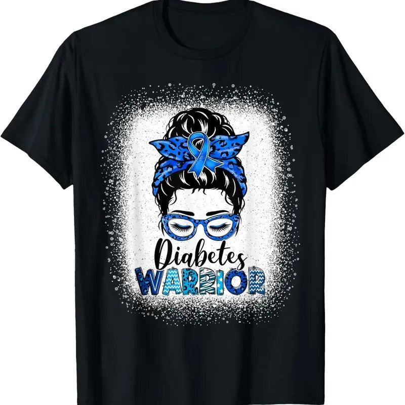 100% Cotton Diabetes Awareness Warrior Womens Messy Bun T1D Type 1 T-Shirt Hoodie, Sweatshirt | HypeCrazeTee.com