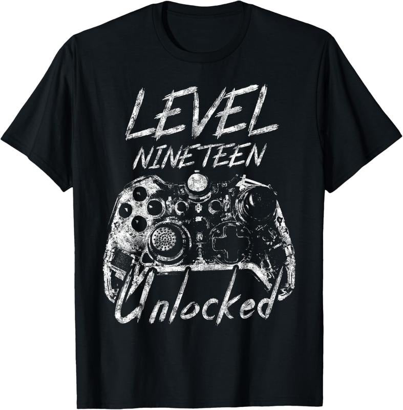 100% Cotton Distressed Level 19 Unlocked Boys 19th Birthday 19 Year Old T-Shirt Hoodie, Sweatshirt | HypeCrazeTee.com