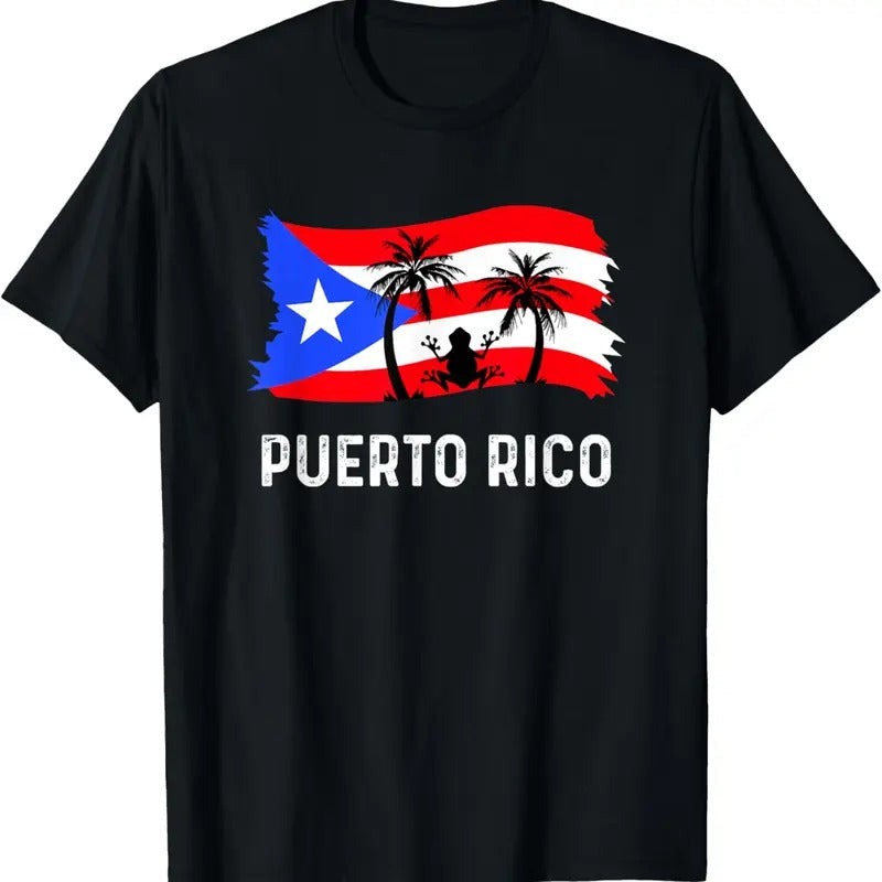 100% Cotton Distressed Style Puerto Rico Frog Puerto Rico T-Shirt Hoodie, Sweatshirt | HypeCrazeTee.com